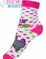 Dětské froté ponožky New Baby růžové s hrochem 86