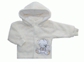 Zimní kabátek s kapucou smetanový medvídek 68