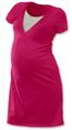 LUCIE- noční košile pro těhotné a kojící ženy, KR, sytě růžová S/M