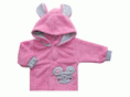 Zimní kabátek s kapucou růžová myška 62